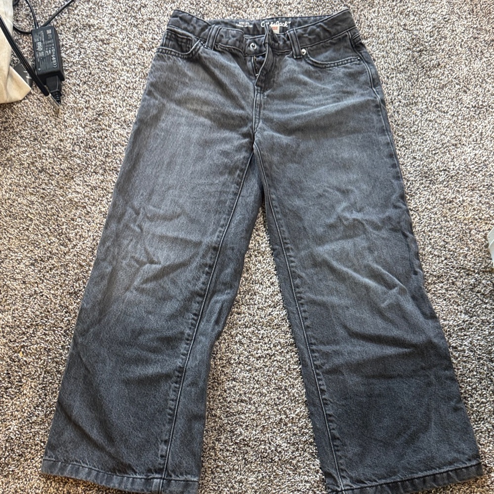 Cat & Jack Charcoal Wide-Leg Jeans